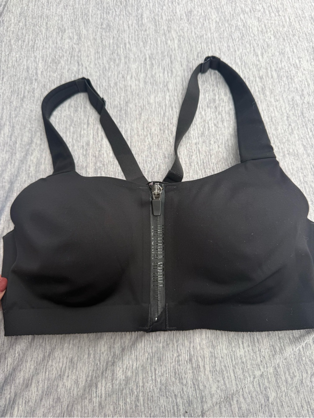 Victoria's Secret Black Front-Zip Sports Bra
